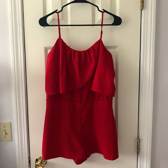 bebe Pants - Red Romper from BEBE